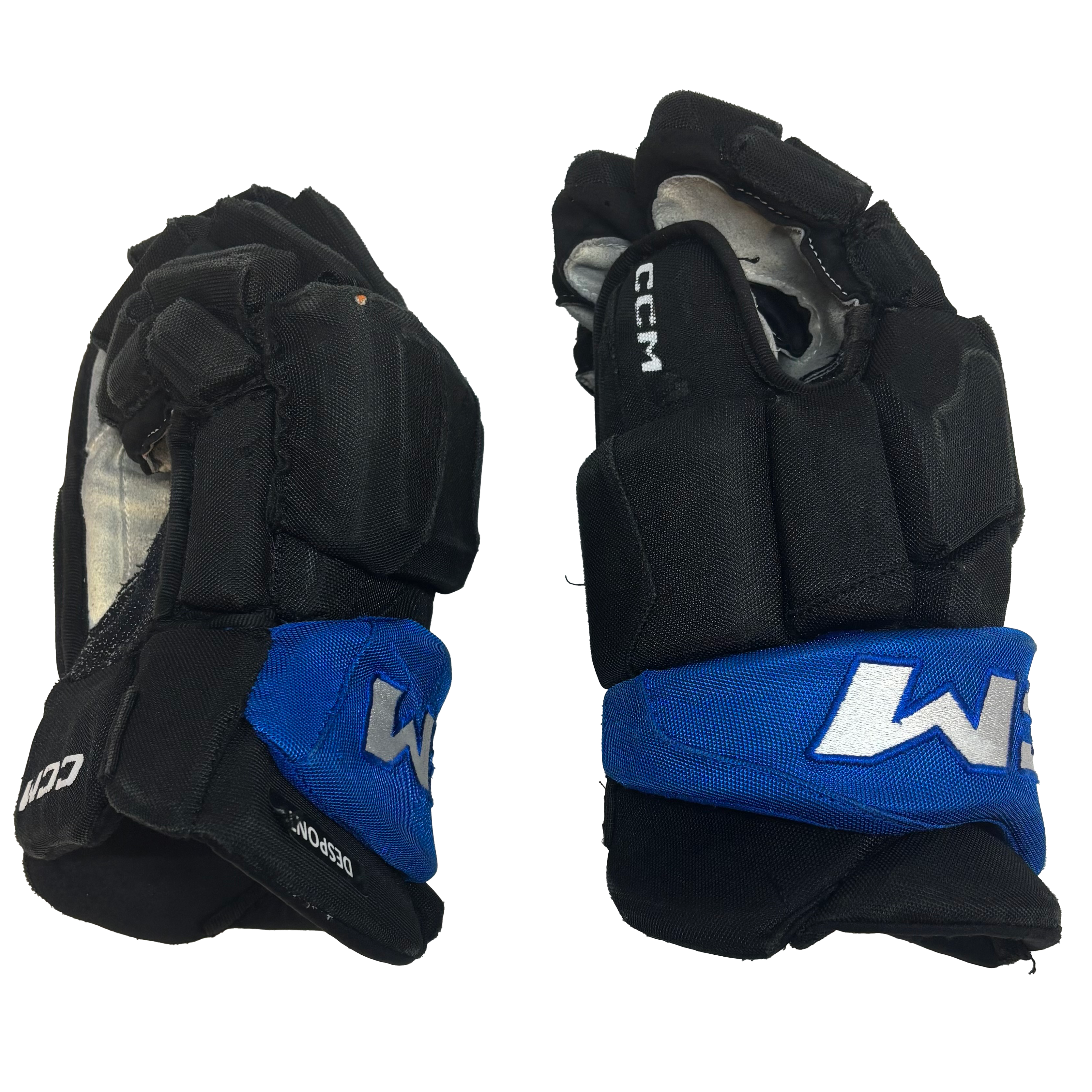 CCM HGJSPP - Used QMJHL Pro Stock Hockey Glove (Black/Blue)